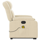 Electric Stand up Massage Recliner Chair Cream Fabric - Extra Image