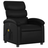 Massage Recliner Chair Black Faux Leather - Side View