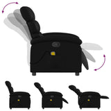Massage Recliner Chair Black Faux Leather - Close-Up Angle