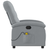 Massage Recliner Chair Light Grey Fabric - 45-Degree Angle