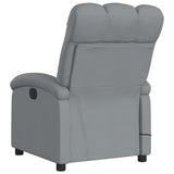 Massage Recliner Chair Light Grey Fabric - Rear View