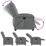 Massage Recliner Chair Dark Grey Fabric - Close-Up Angle