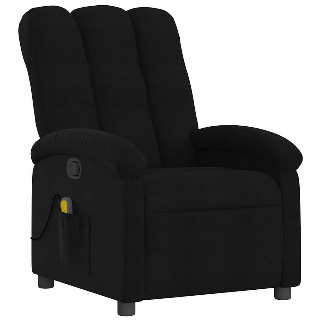 Massage Recliner Chair Black Fabric