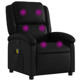 Massage Recliner Chair Black Faux Leather - Front View