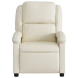 Massage Recliner Chair Cream Faux Leather - Close-Up Angle