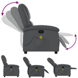 Massage Recliner Chair Grey Faux Leather - 45-Degree Angle