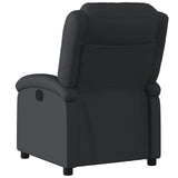 Recliner Chair Black Real Leather - Side View