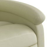 Recliner Chair Cream Real Leather - Low Angle