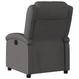 Recliner Chair Grey Real Leather