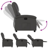Recliner Chair Grey Real Leather - Top-Down View