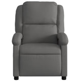 Recliner Chair Grey Real Leather - Rear View