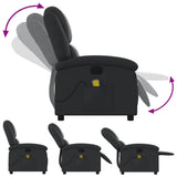 Massage Recliner Chair Black Real Leather - 45-Degree Angle