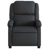 Massage Recliner Chair Black Real Leather - Close-Up Angle