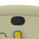 Massage Recliner Chair Cream Real Leather - Extra Image