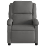 Massage Recliner Chair Grey Real Leather - Close-Up Angle