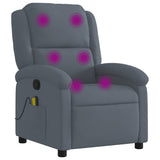 Massage Recliner Chair Dark Grey Velvet - Front View
