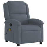 Massage Recliner Chair Dark Grey Velvet - Side View