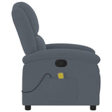 Massage Recliner Chair Dark Grey Velvet - Low Angle