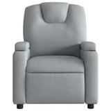 Massage Recliner Chair Light Grey Fabric - Close-Up Angle