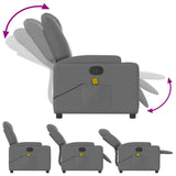 Massage Recliner Chair Dark Grey Fabric - 45-Degree Angle