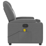 Massage Recliner Chair Dark Grey Fabric - Low Angle