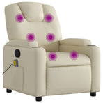 Massage Recliner Chair Cream Faux Leather
