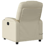 Massage Recliner Chair Cream Faux Leather