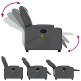 Massage Recliner Chair Grey Faux Leather