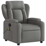 Massage Recliner Chair Dark Grey Fabric - Side View