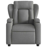 Massage Recliner Chair Dark Grey Fabric - Close-Up Angle