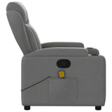 Massage Recliner Chair Dark Grey Fabric - Low Angle