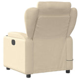 Massage Recliner Chair Cream Fabric - Top-Down View