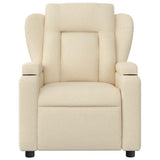Massage Recliner Chair Cream Fabric - Close-Up Angle