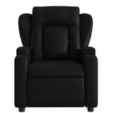 Massage Recliner Chair Black Faux Leather - Close-Up Angle