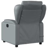 Massage Recliner Chair Grey Faux Leather - Top-Down View
