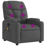 Massage Recliner Chair Dark Grey Fabric - Front View