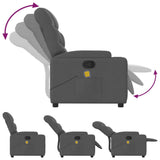 Massage Recliner Chair Dark Grey Fabric - 45-Degree Angle