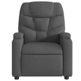 Massage Recliner Chair Dark Grey Fabric - Close-Up Angle