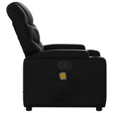 Massage Recliner Chair Black Faux Leather - Low Angle