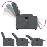 Massage Recliner Chair Grey Faux Leather