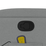 Massage Recliner Chair Light Grey Fabric - Extra Image