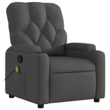 Massage Recliner Chair Dark Grey Fabric - Side View