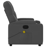 Massage Recliner Chair Dark Grey Fabric - Low Angle