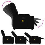 Massage Recliner Chair Black Fabric - 45-Degree Angle