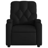 Massage Recliner Chair Black Faux Leather - Close-Up Angle
