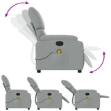 Massage Recliner Chair Light Grey Fabric - 45-Degree Angle