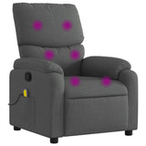 Massage Recliner Chair Dark Grey Fabric - Front View