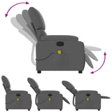Massage Recliner Chair Dark Grey Fabric - 45-Degree Angle