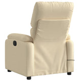 Massage Recliner Chair Cream Fabric - Top-Down View