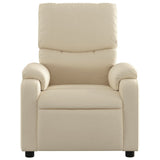 Massage Recliner Chair Cream Fabric - Close-Up Angle